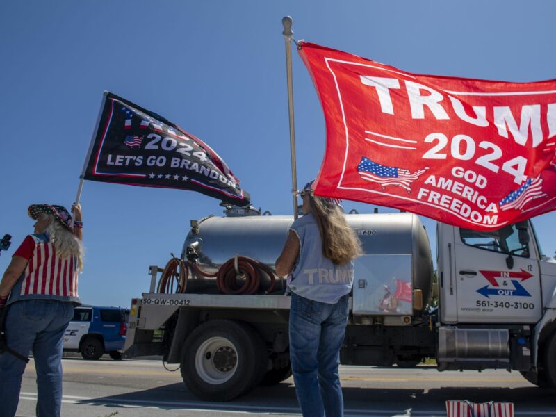 Photo of Trump supporters rallying in front of his private club residence Mar-a-Lago