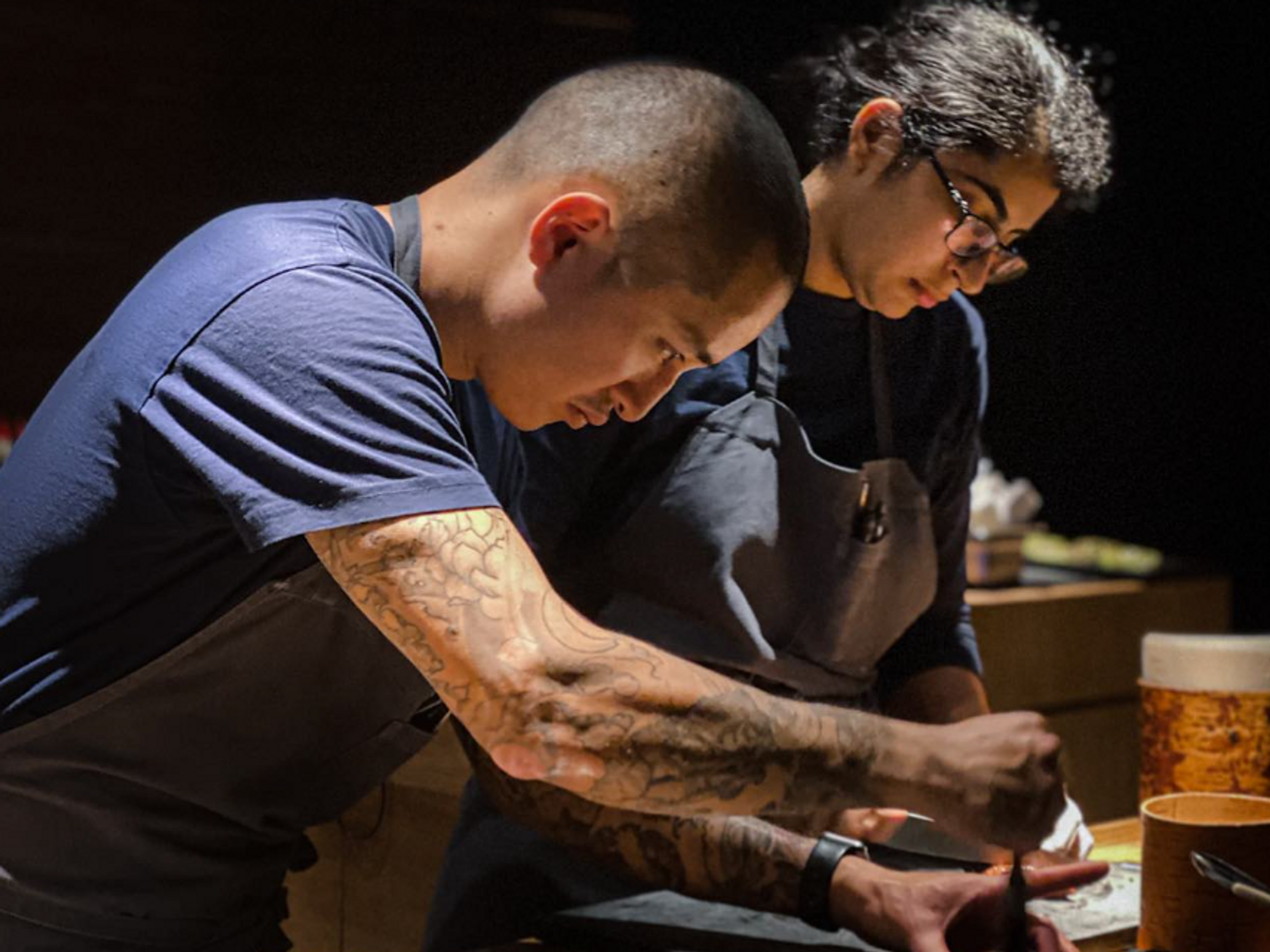 Photo of two members of staff at Copenhagen's Noma restaurant