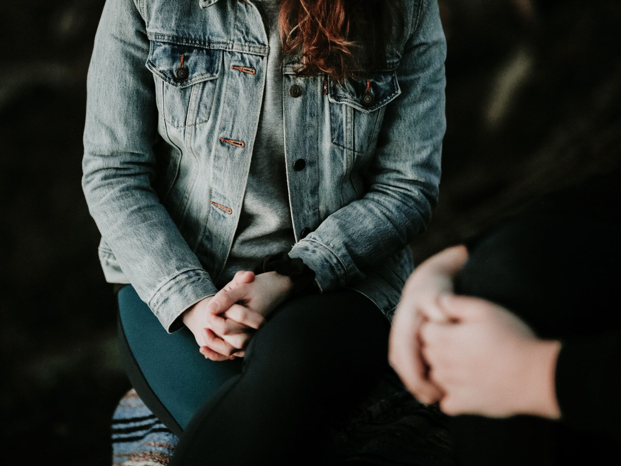 Photo of two people sitting