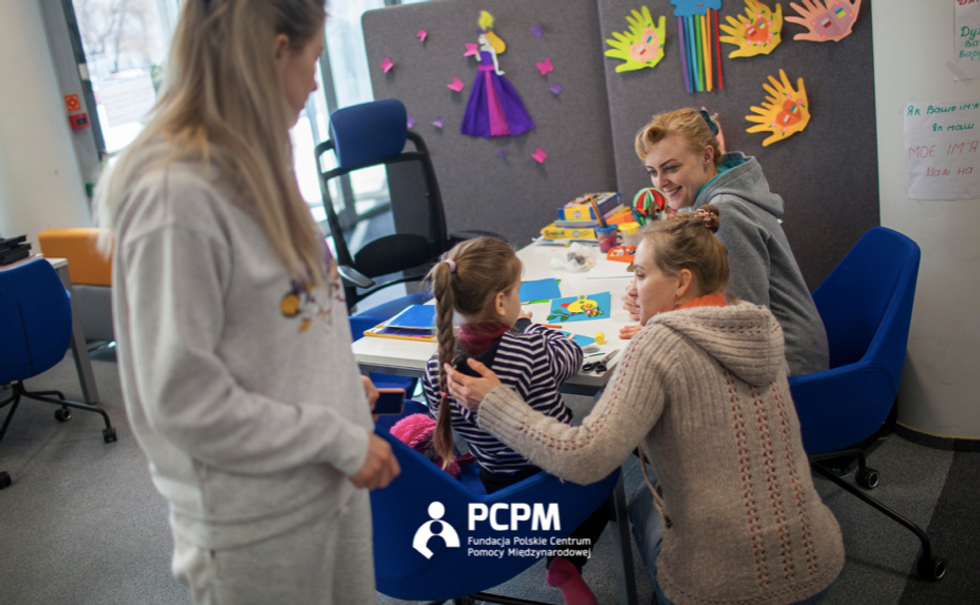 Photo of Ukrainian children at the PCPM Foundation in Poland