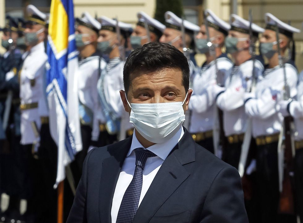 Photo of Ukrainian President Volodymyr Zelensk during the COVID pandemic in July 2020