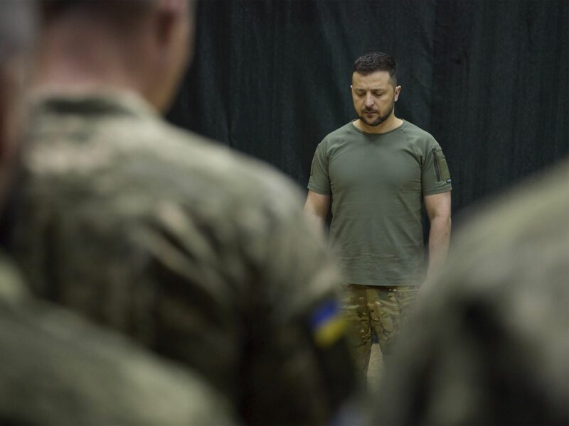 Photo of Ukrainian President Volodymyr Zelensky at a military event