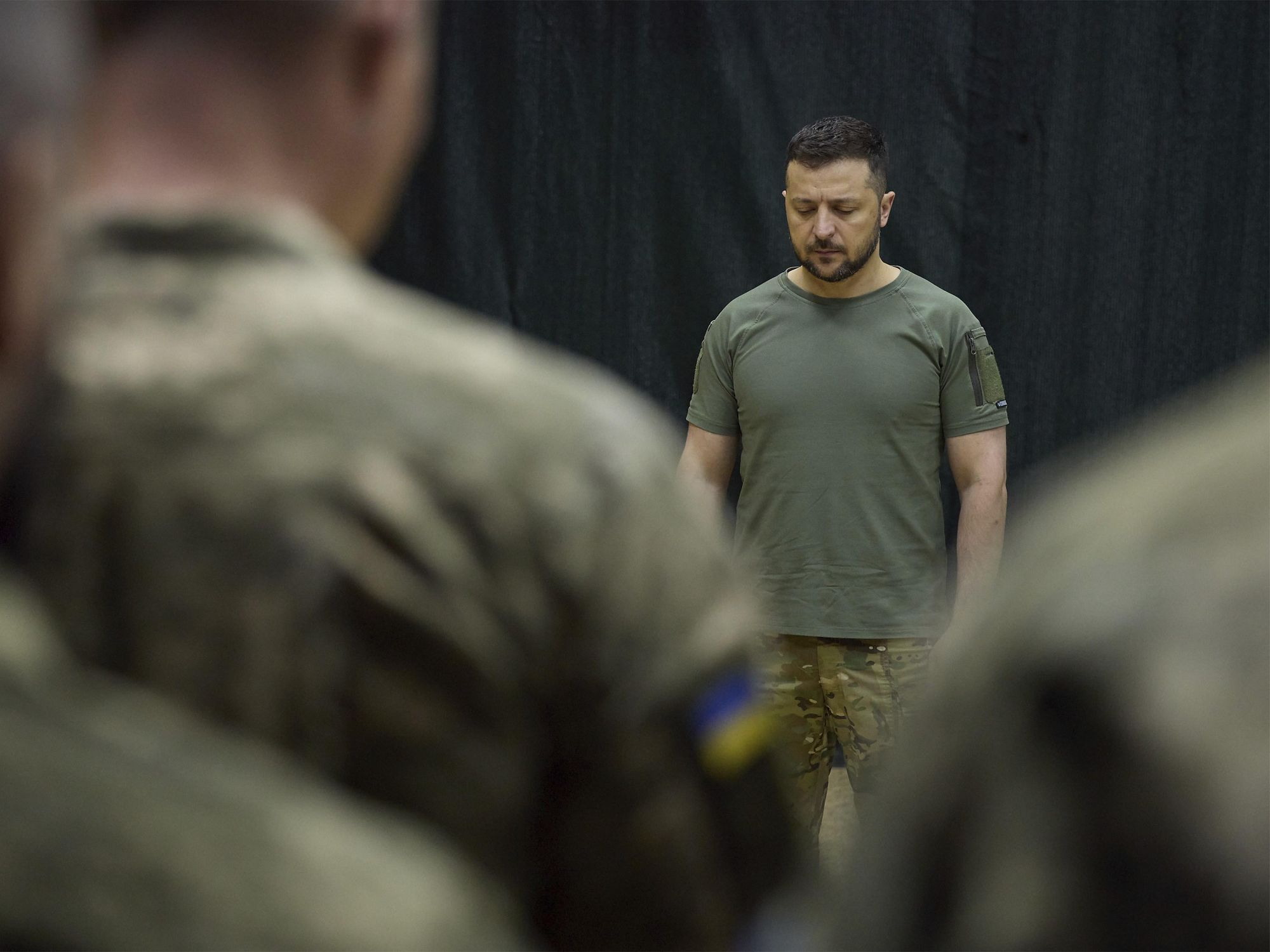 Photo of Ukrainian President Volodymyr Zelensky at a military event