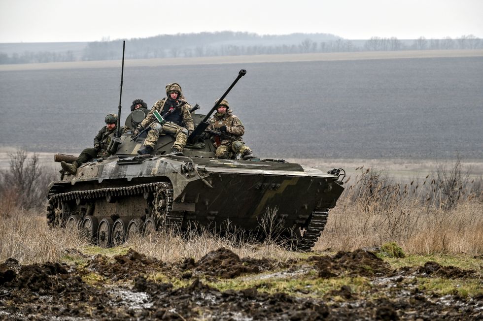 Photo of Ukrainian troops on a tank in the Zaporizhzhia Region​