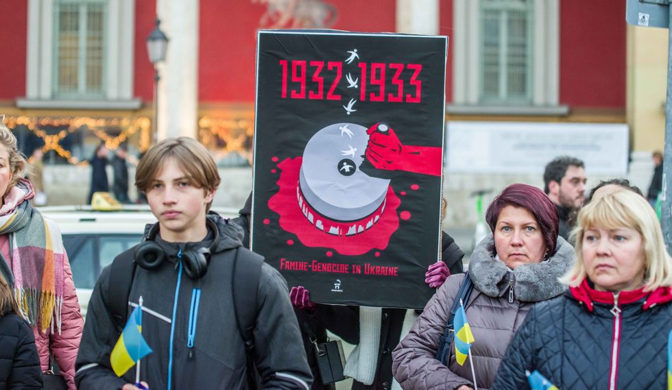Photo of Ukrainians in Munich, Germany remember the Holodomor Genocide on the 90th anniversary of the famine in 2022.