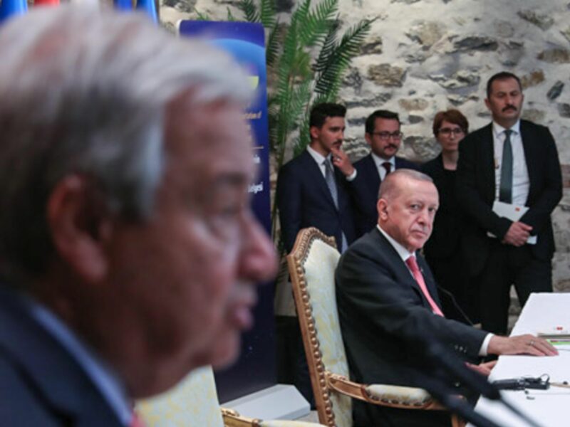 Photo of UN Secretary General Antonio Guterres and Turkey's President Recep Tayyip Erdogan