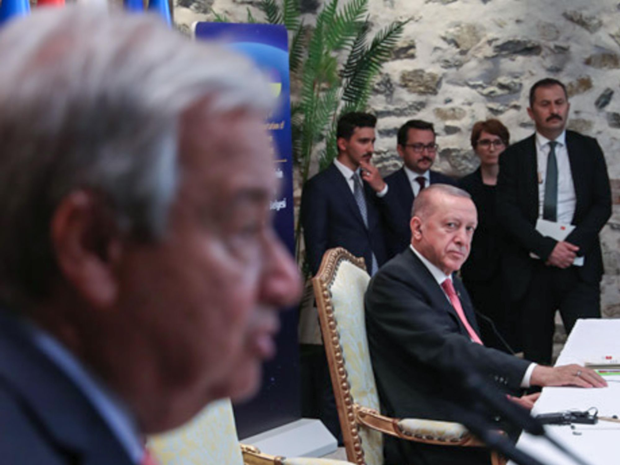 Photo of UN Secretary General Antonio Guterres and Turkey's President Recep Tayyip Erdogan