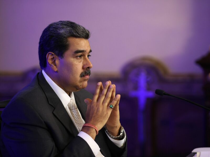 Photo of Venezuelan President Nicolas Maduro in a reflective position