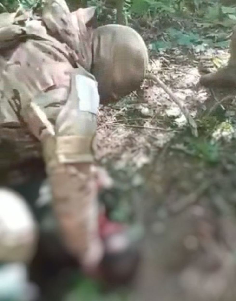 Photo of video of beheading a Ukrainian soldier.
