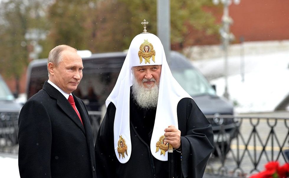 Photo of Vladimir Putin and Patriarch Kirill