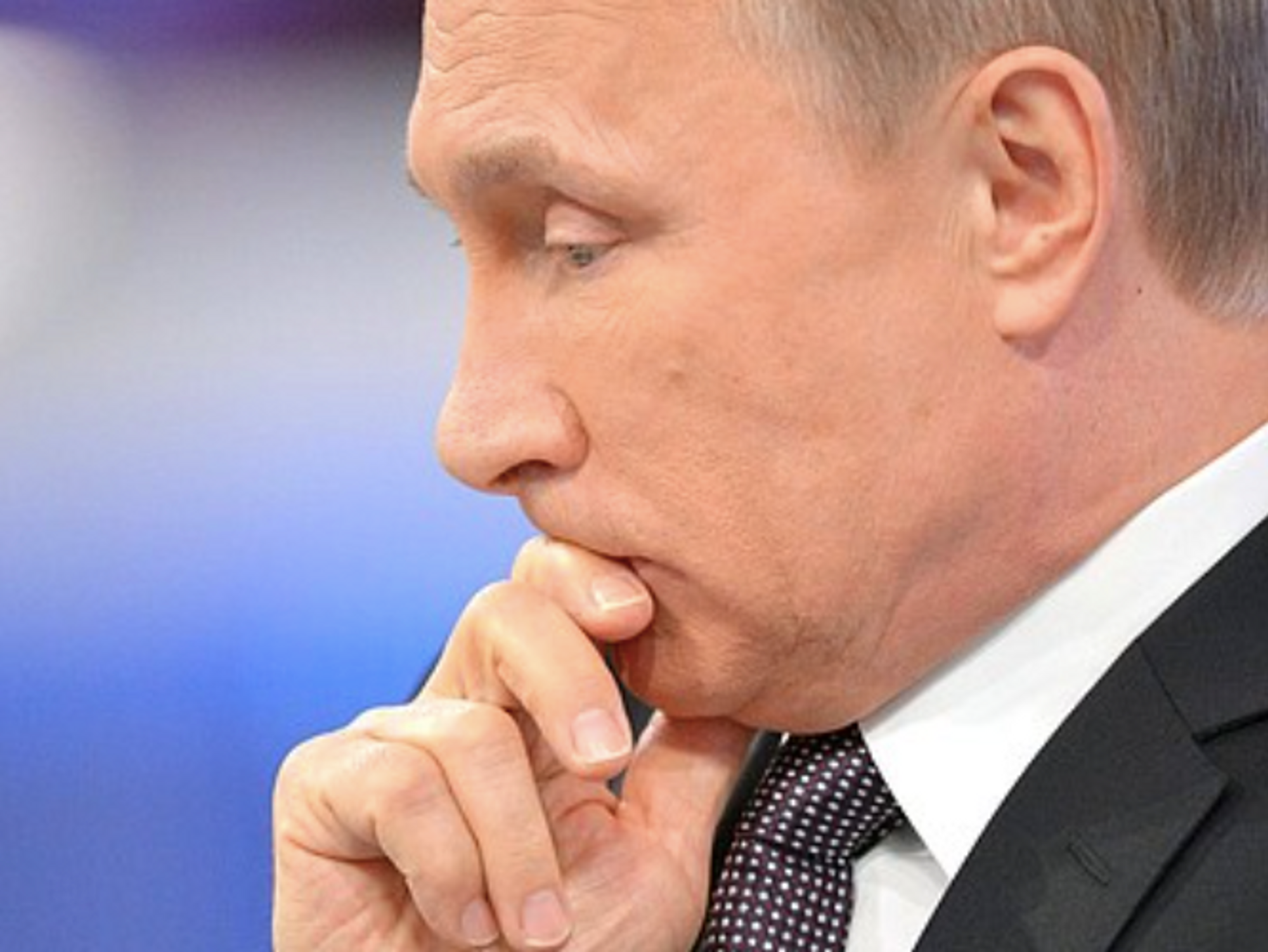 Photo of Vladimir Putin thinking on live TV