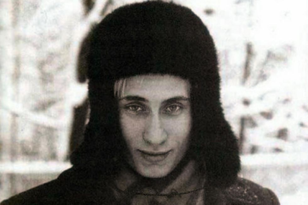 Photo of Vladimir Putin with a fur hat