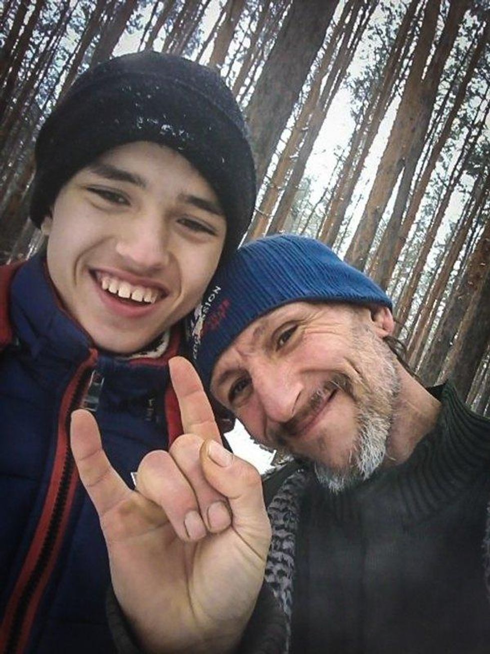 Photo of Volodya with his son Vitalik