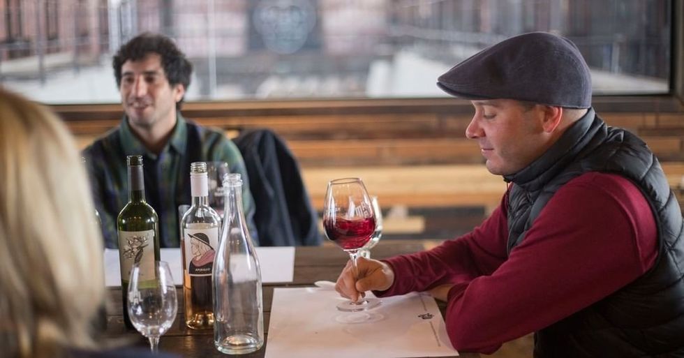 Photo of Wine tasting at Maalwines' trash recycled winery