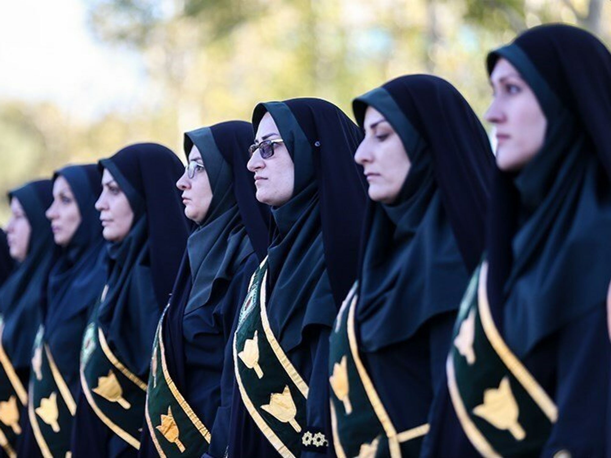 photo of women in black robes and headscarves in iran