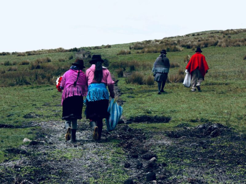 Photo of women walking in Ecuador