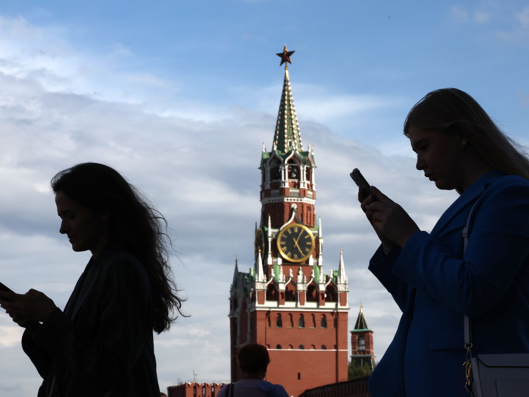 Photo of women walking in the Red Square, Moscow
