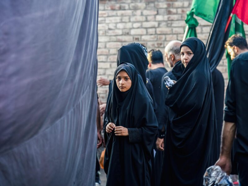 photo of women wearing hijabs during the Muharram procession in Srinagar, India
