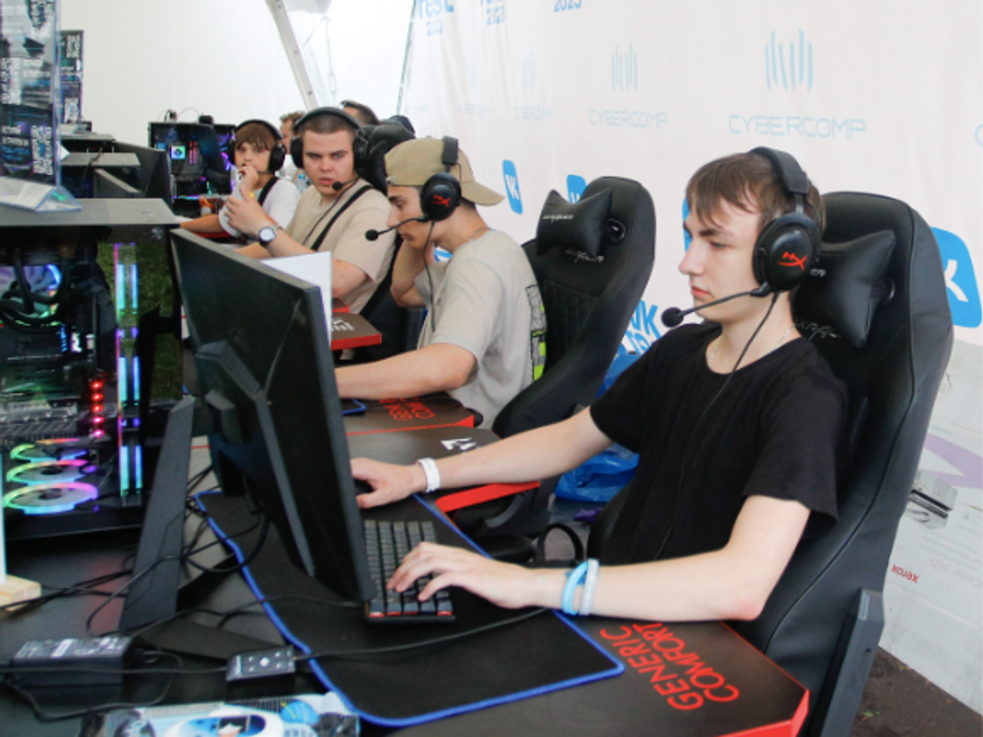 photo of young men at computers