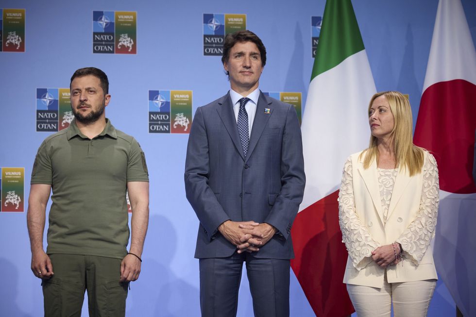 photo of zelensky, trudeau and meloni