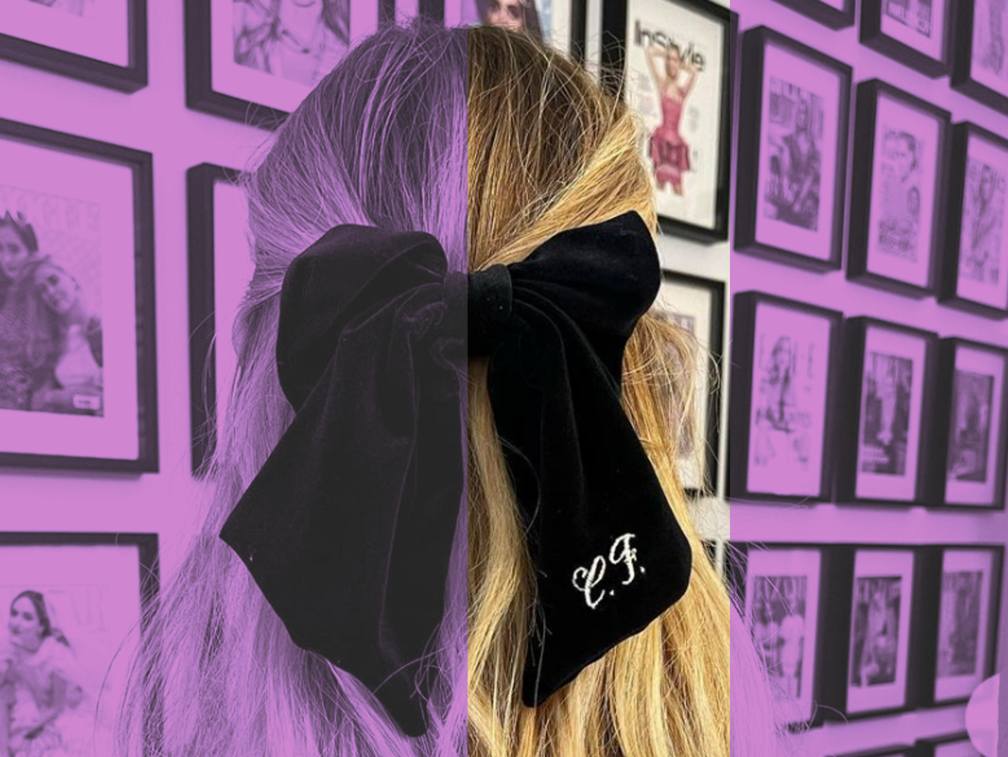 Photo taken from Chiara Ferragni's Instagram feed, showing the influencer in front of a wall of framed magazine covers