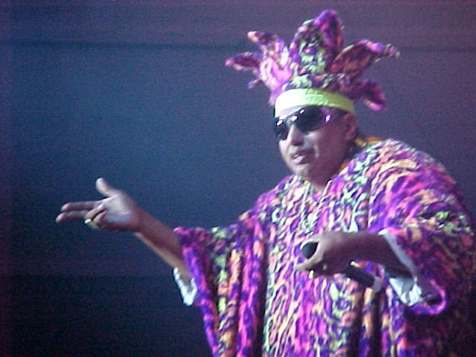 Photograph of ​Alan Duffy performing live as King Africa in Puerto del Rosario