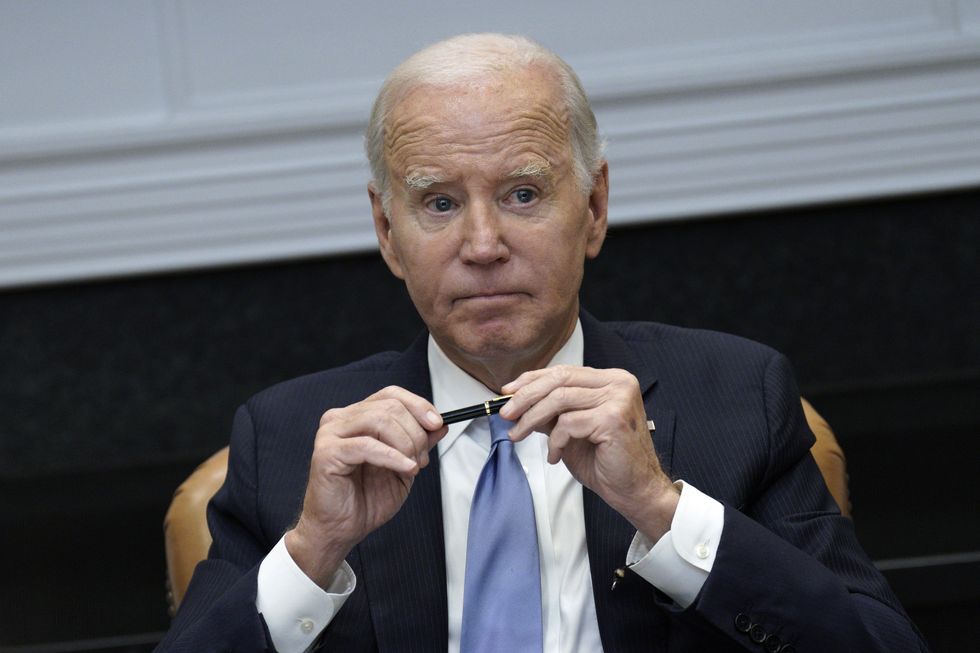 Photograph of Joe Biden in the White House during a meeting on Historically Black Colleges and Universities