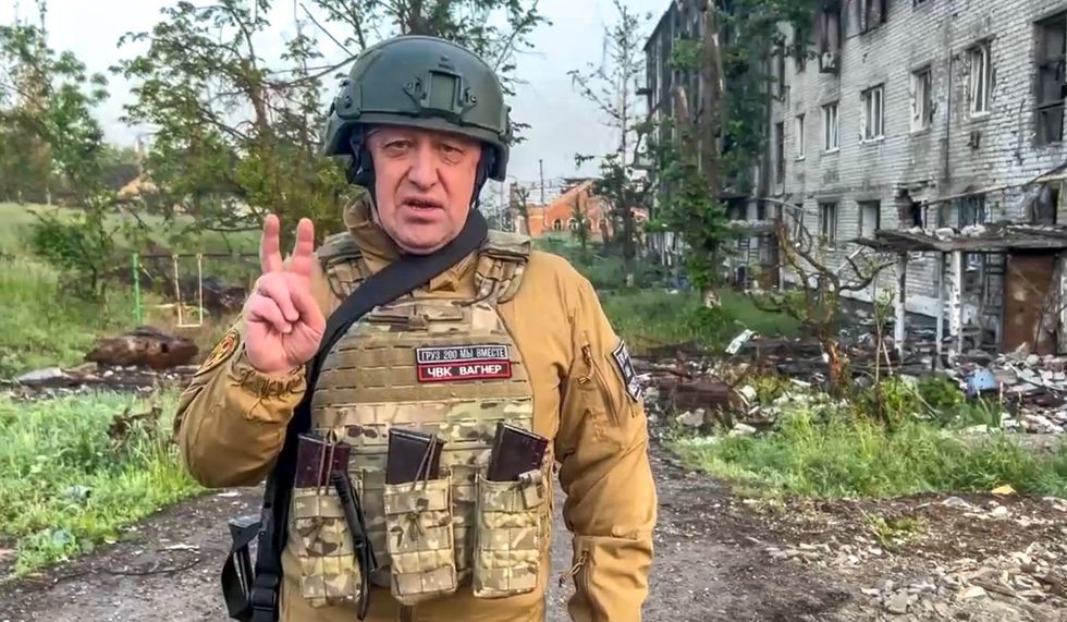 Photograph of Wagner leader as the group withdraws from Artyomovsk.