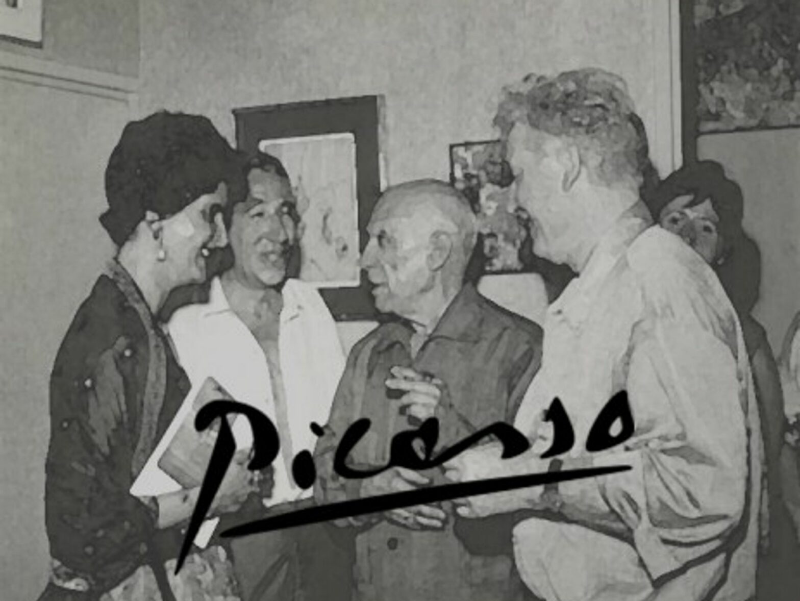 Picasso at the opening of an exhibition, 1962 (Fritz Schueller)