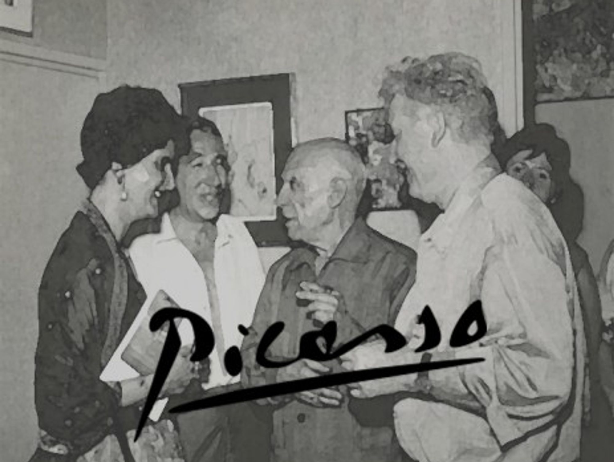 Picasso at the opening of an exhibition, 1962 (Fritz Schueller)