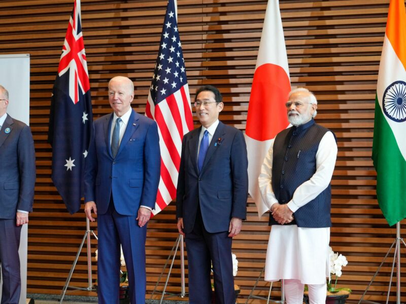 Picture of Australia PM, U.S. president, Japan PM and India PM at the Quad summit