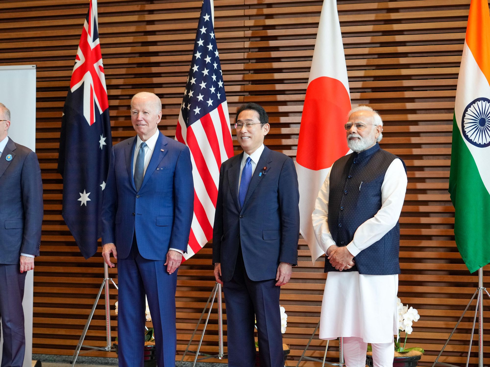Picture of Australia PM, U.S. president, Japan PM and India PM at the Quad summit