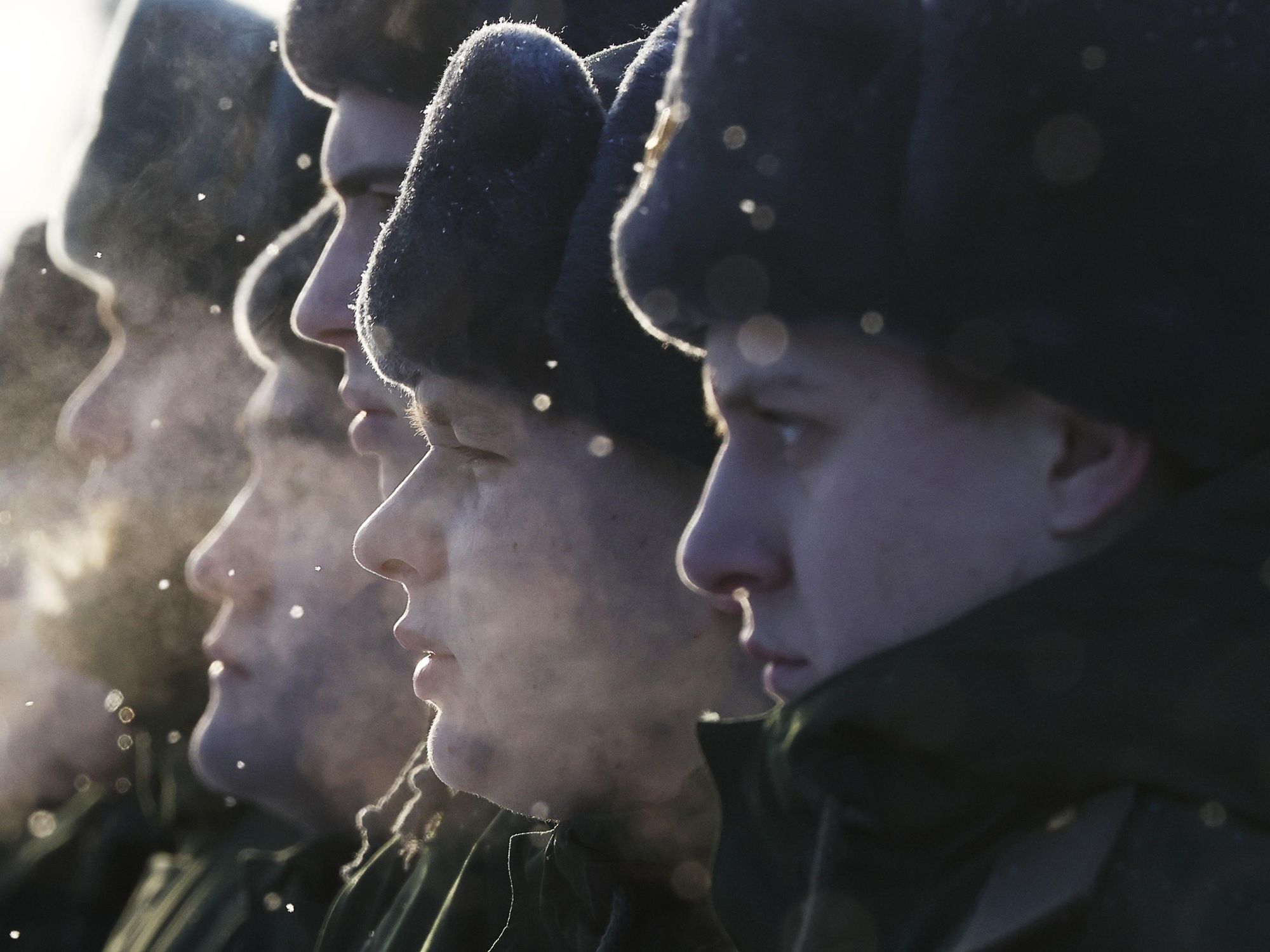 Picture of recently mobilized Russian troops