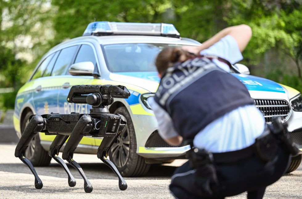 Picture of the walking robot for Baden-Württemberg police