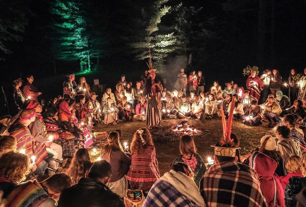 Pictured here is Moises Ashaninka from the Brazilian Amazon, singing his prayers at Aniwa Gathering.