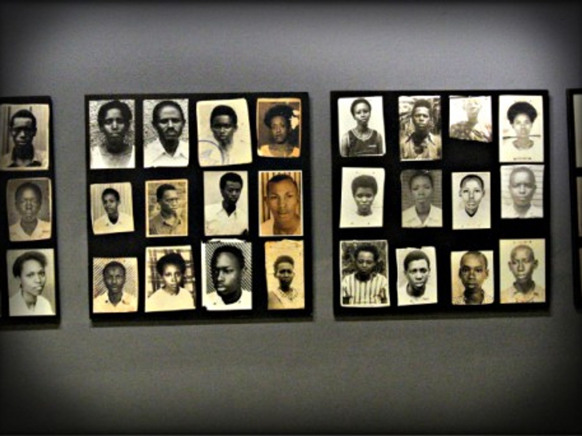 Pictures of genocide victims on display at the Rwanda Genocide Memorial in Kigali, Rwanda