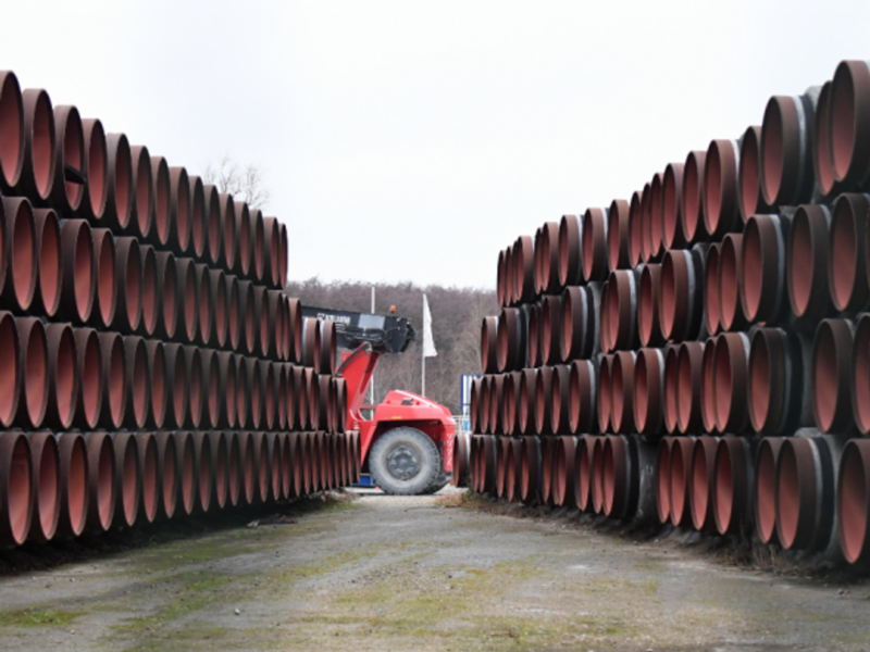 Pipes for the Nord Stream 2 pipeline in Mukran