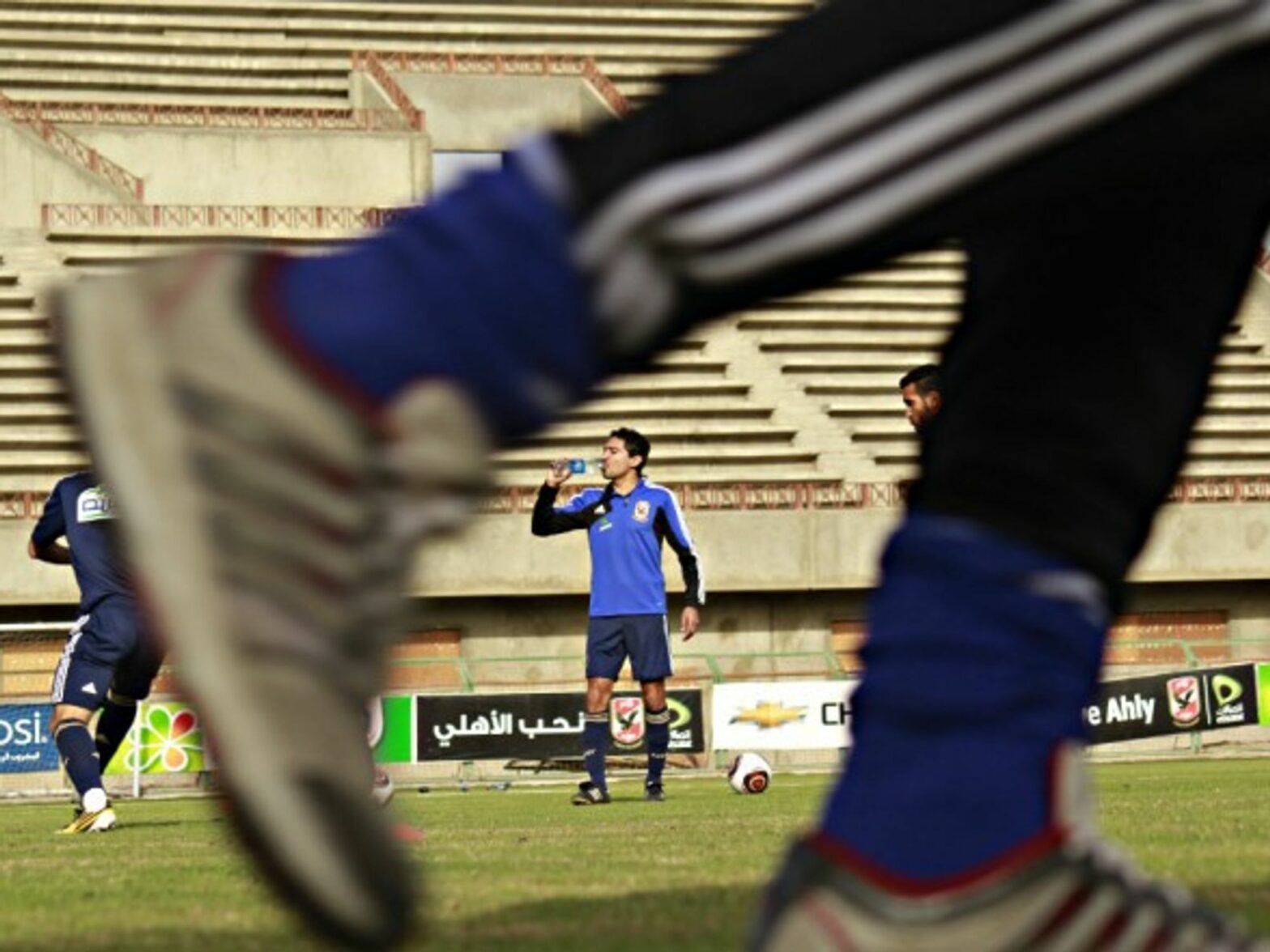 Players for al-Ahly soccer club in Cairo