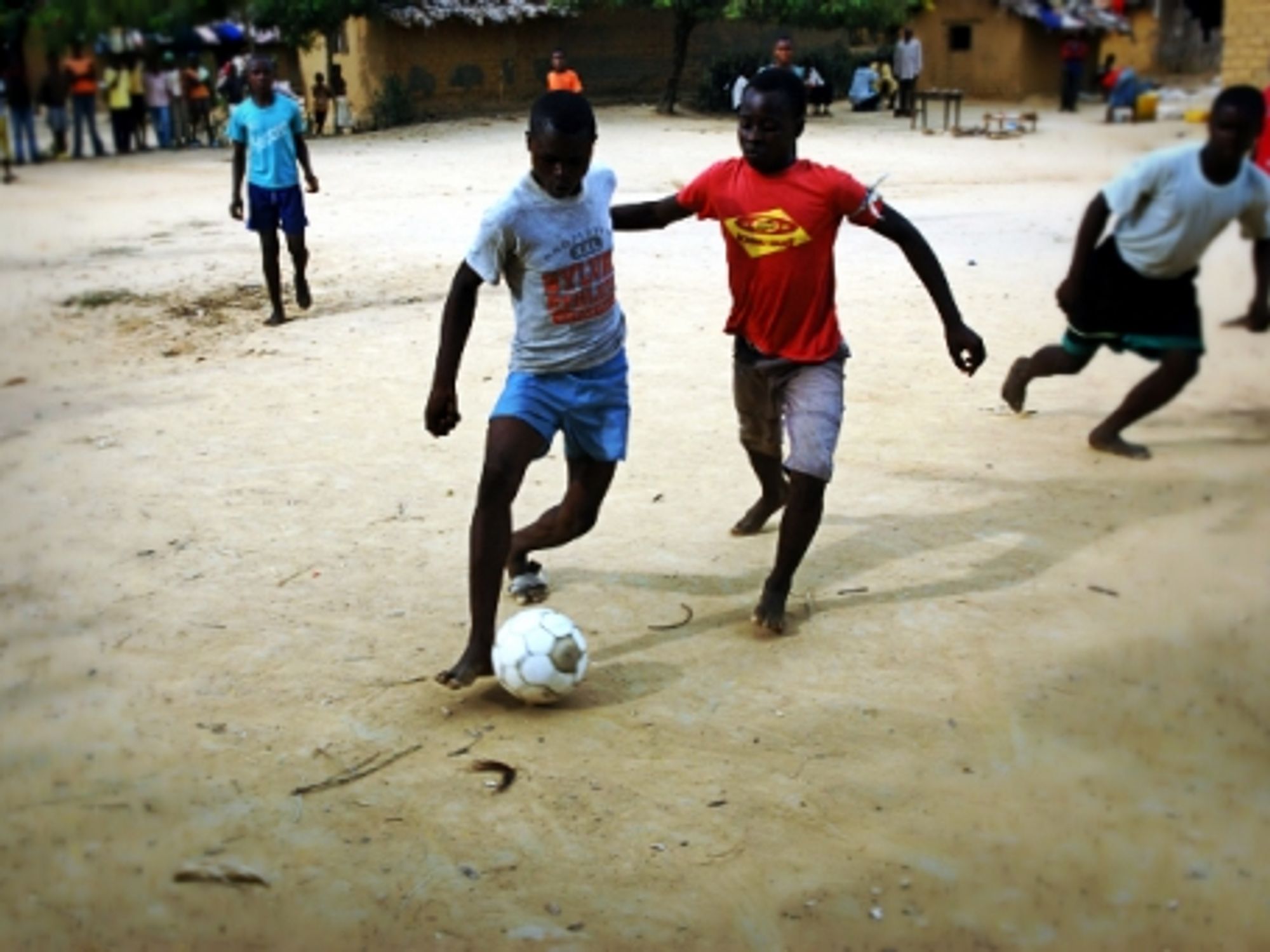 Playing soccer in Kindu, DRC