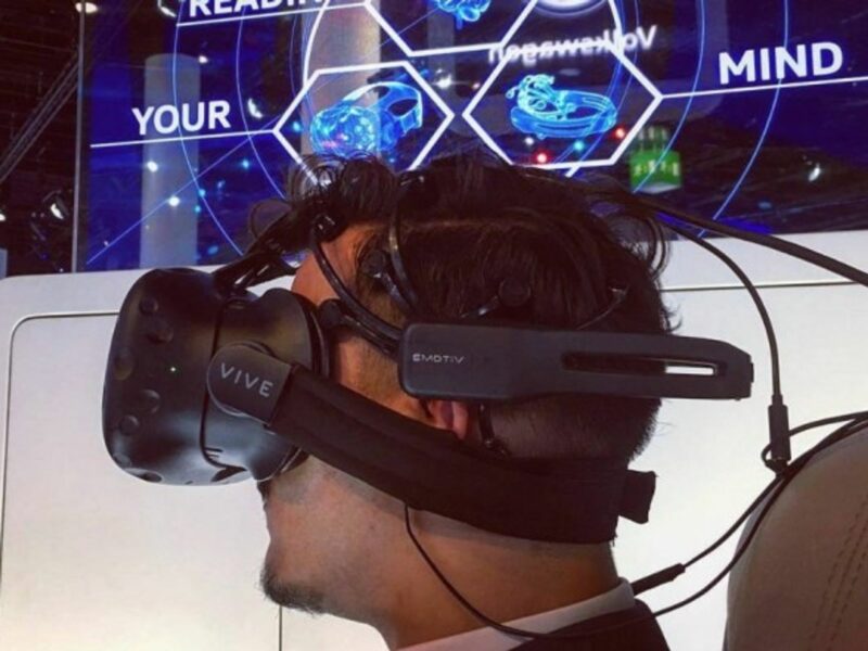 Plugged into Emotiv neuro-computing sensors