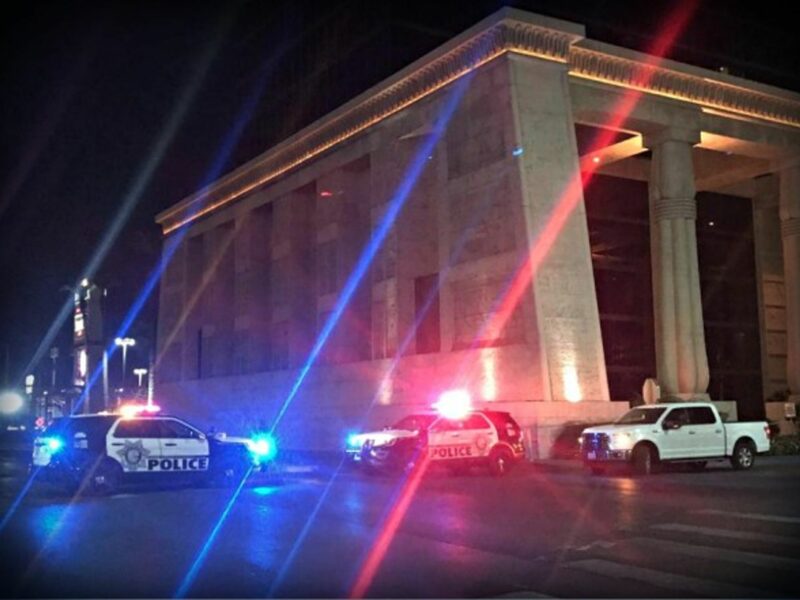 Police cars near the site of Las Vegas shooting on Oct. 2