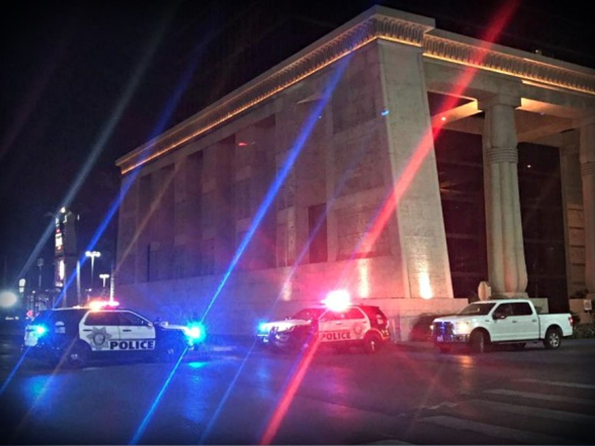 Police cars near the site of Las Vegas shooting on Oct. 2