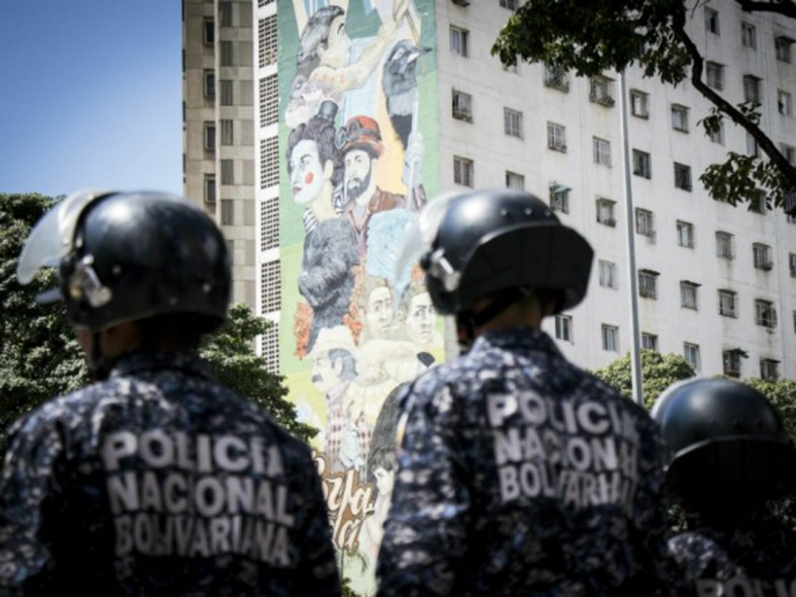 Police forces in Caracas on Jan. 30
