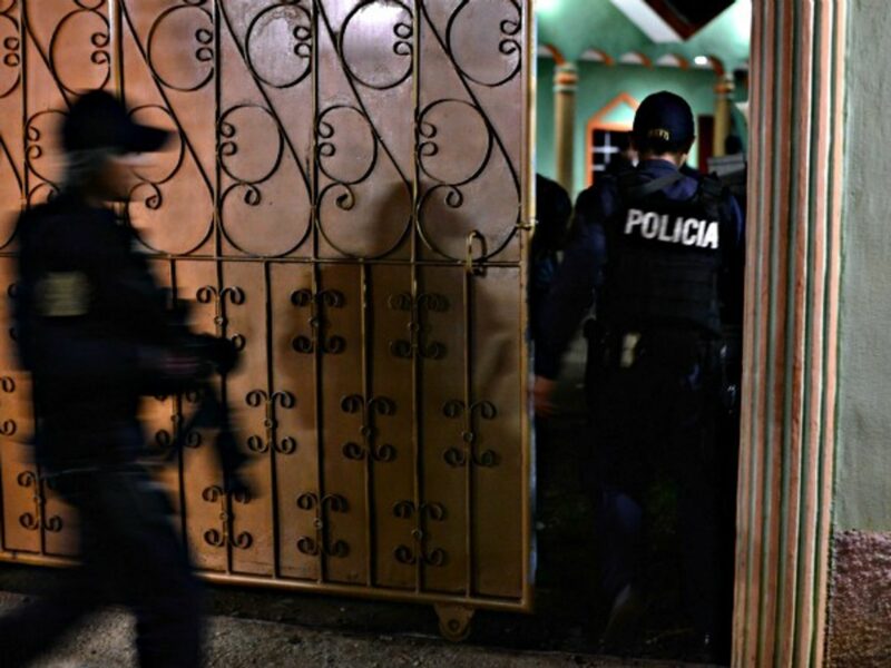 Police forces in Corinto, Cortez, Honduras