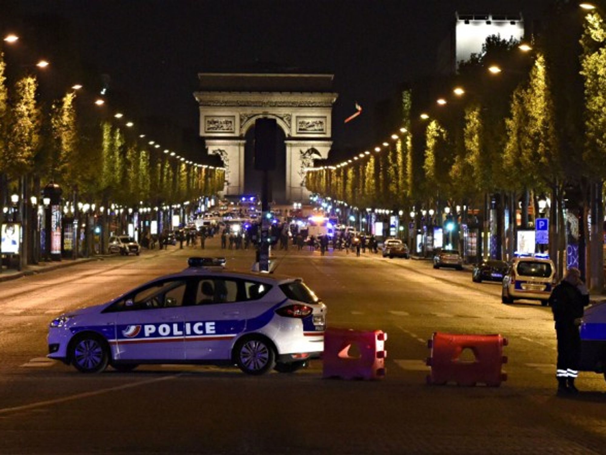 Police forces on Paris' Champs Elysees on April 20