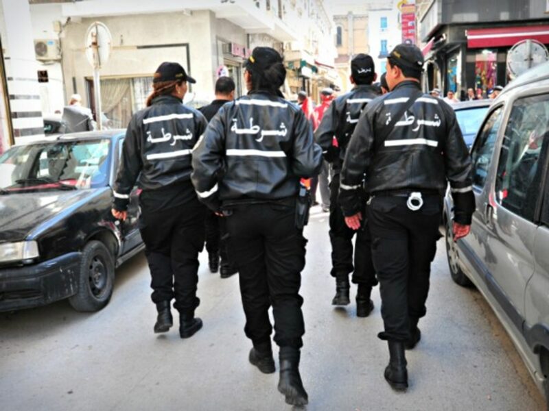 Police forces on patrol in Tunis