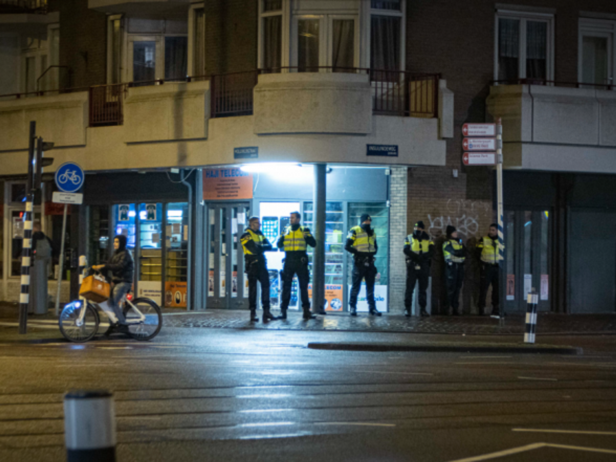 Police officers in Amsterdam on Jan. 27