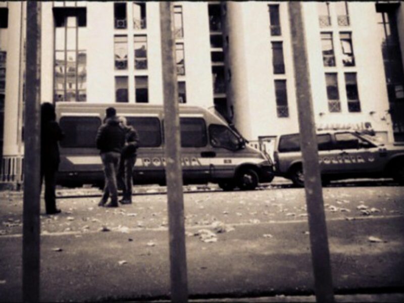 Police vehicles in Tor Sapienza on Nov. 15