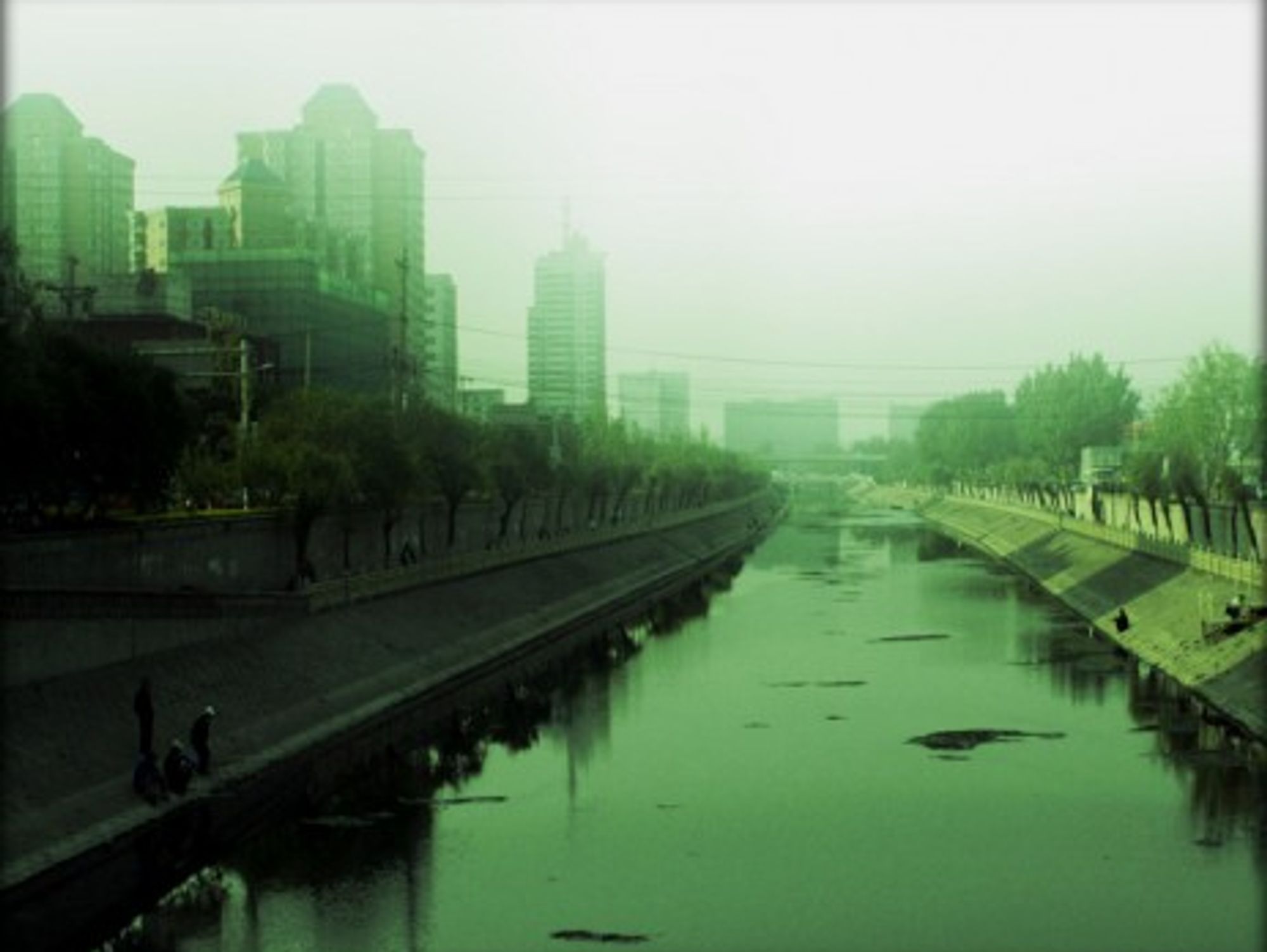 Polluted river in Beijing... Go on, jump!