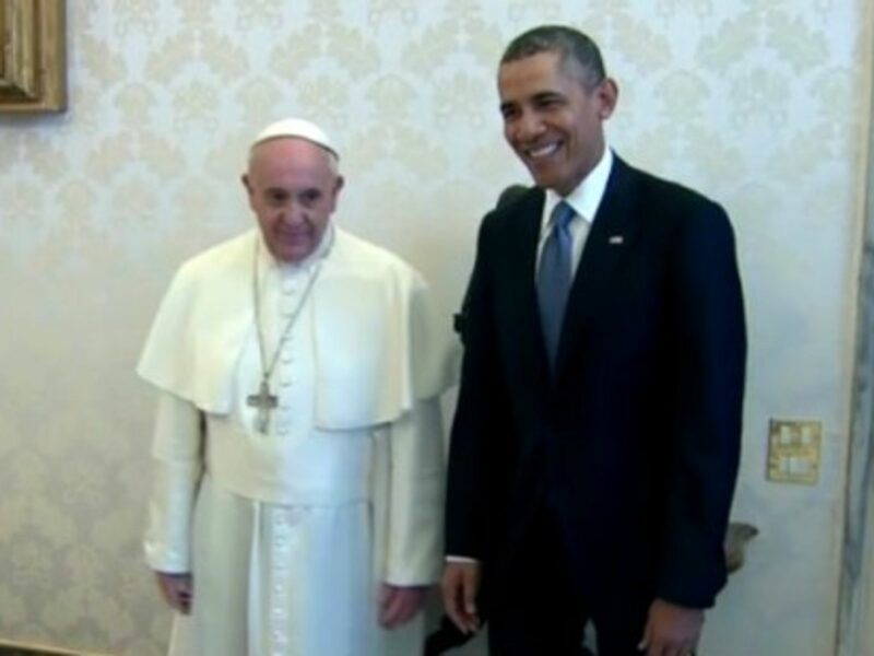Pope Francis and President Barack Obama meet in Vatican City.